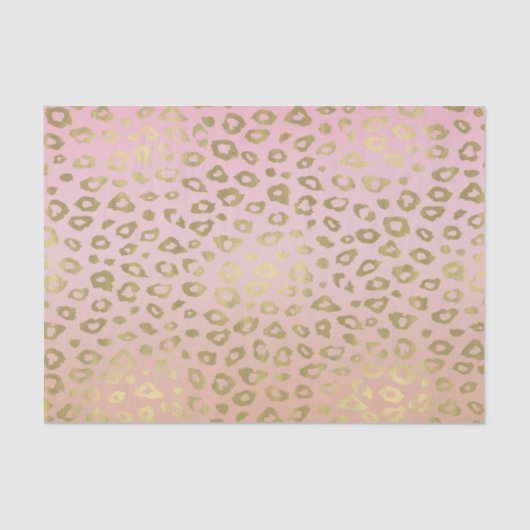 Roze ombre Gold leopard Print Tissuepapier (Voorkant)