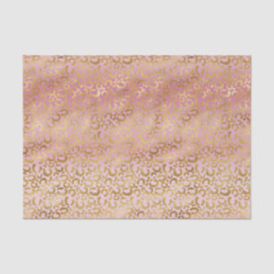 Roze ombre Gold leopard Print Tissuepapier
