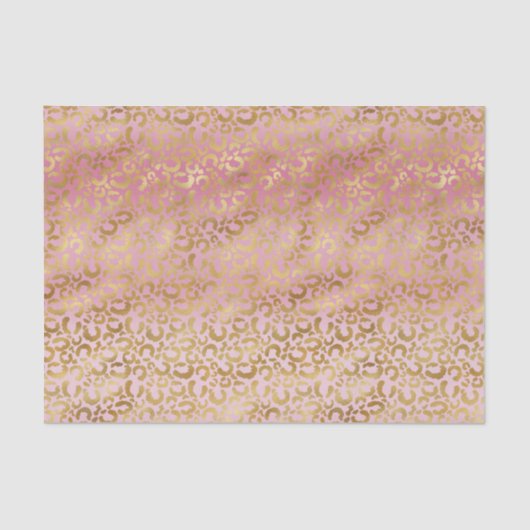 Roze ombre Gold leopard Print Tissuepapier (Voorkant)
