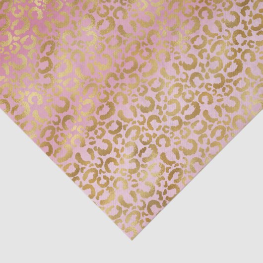 Roze ombre Gold leopard Print Tissuepapier (Detail)