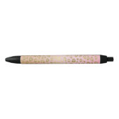Roze ombre Gold leopard Print Zwarte Inkt Pen (Voorkant)