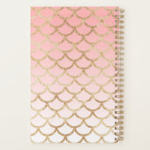 Roze Ombre Gold Mermaid & Script Monogram Planner (Achterkant)