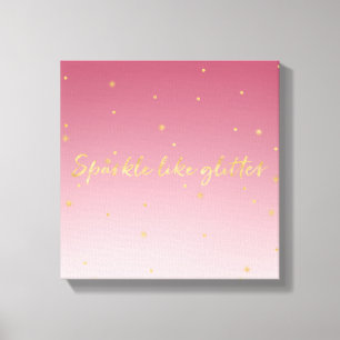 Roze Ombre Gold Sparkle Canvas Afdruk
