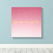 Roze Ombre Gold Sparkle Canvas Afdruk (Insitu (Houten vloer))
