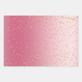 Roze ombre Gold Stripes kerstbomen Confetti Inpakpapier Vel (Voorkant 3)