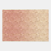 Roze ombre Gold Stripes kerstbomen Confetti Inpakpapier Vel (Voorkant 2)