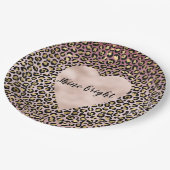 Roze ombre Gold zwarte luipaard — Harde schijf  Papieren Bordje (Gekanteld)