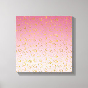 Roze Ombre Goud Chic Cirkels Canvas Afdruk
