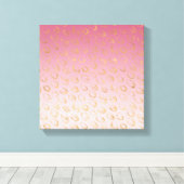 Roze Ombre Goud Chic Cirkels Canvas Afdruk (Insitu (Houten vloer))