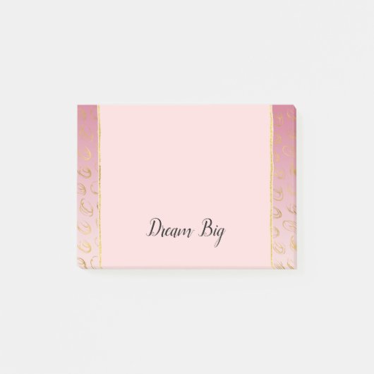 Roze Ombre Goud Chic Cirkels Post-it® Notes (Voorkant)