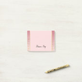 Roze Ombre Goud Chic Cirkels Post-it® Notes (Op bureau)