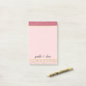 Roze Ombre Goud Chic Cirkels Post-it® Notes (Op bureau)