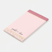 Roze Ombre Goud Chic Cirkels Post-it® Notes (Schuin)
