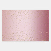 Roze Ombre Goud Glitz Sparkle Stripes Luipaard Inpakpapier Vel (Voorkant)