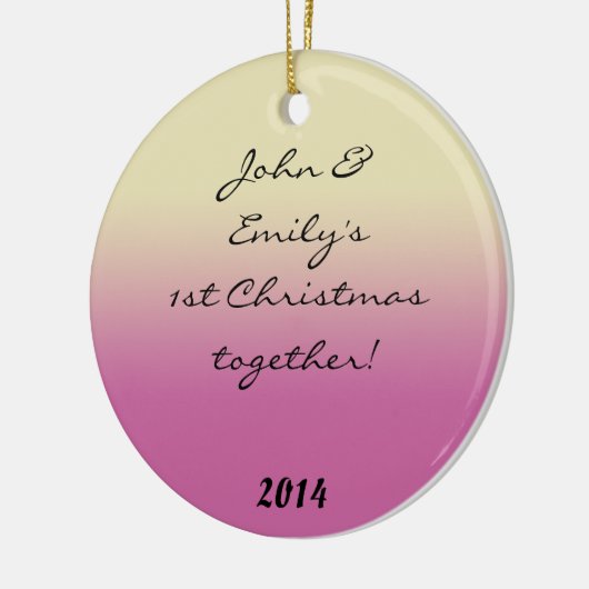 Roze Ombre Gradiënt Fad Gepersonaliseerde Naam Orn Keramisch Ornament (Links)