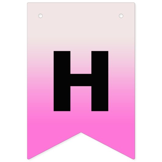 Roze Ombre Gradiënt Gelukkige Verjaardag Vlaggetjes (Tweede vlag)