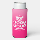 Roze Ombre Gradient Graduation Party Seltzer Blikjeskoeler (Seltzer Achterkant)