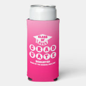 Roze Ombre Gradient Graduation Party Seltzer Blikjeskoeler (Seltzer Voorkant)