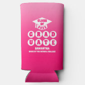 Roze Ombre Gradient Graduation Party Seltzer Blikjeskoeler (Achterkant)