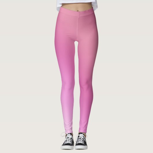  roze ombre gradiënt leggings (Voorkant)