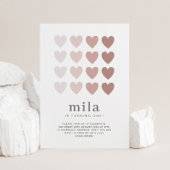 Roze Ombre Harten Verjaardagsuitnodiging Kaart