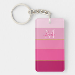 Roze Ombre Kleur Blok Gepersonaliseerd Sleutelhanger