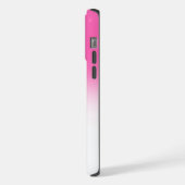 Roze Ombre Krans Omcirkelde Monogram Naam iPhone Hoesje (Linkerkant)