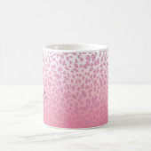 Roze ombre Leopard Pattern Aangepaste Monogram & N Koffiemok (Center)