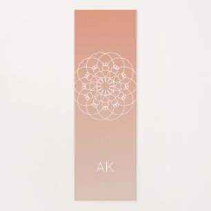 Roze Ombre Mandala met aangepaste Initialen Yogamat