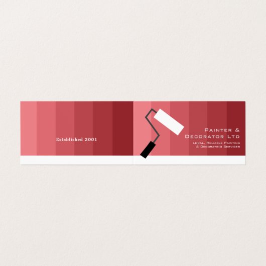 Roze ombre & Paint Roller, schilder & decorator Visitekaartje (Buitenkant ongevouwen)