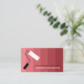 Roze ombre & Paint Roller, schilder & decorator Visitekaartje (Staand voorkant)