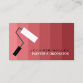 Roze ombre & Paint Roller, schilder & decorator Visitekaartje (Voorkant)