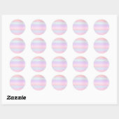 Roze ombre pasta Blush Powder Blue Unicorn Ronde Sticker (Vel)