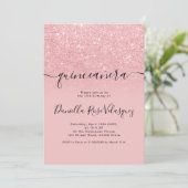 Roze ombre quinceanera kaart (Staand voorkant)