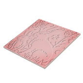 Roze Ombre Rabbit Woodland Ingegraveerde Florence  Tegeltje (Zijkant)