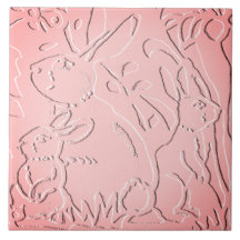 Roze Ombre Rabbit Woodland Ingegraveerde Florence 