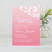 Roze ombre repetitie Dinner Invitations Kaart (Staand voorkant)