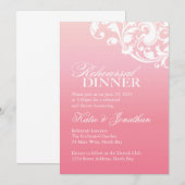 Roze ombre repetitie Dinner Invitations Kaart (Voorkant / Achterkant)