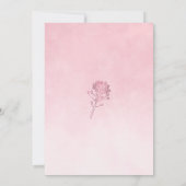 Roze Ombre Roos Tracery Uitnodiging (Achterkant)