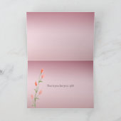 Roze Ombre Rozen Dank u Bedankkaart (Binnen)