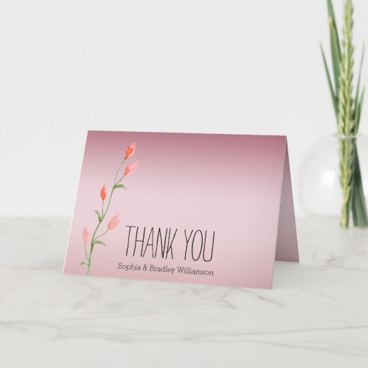 Roze Ombre Rozen Dank u Bedankkaart (Voorkant)