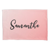 Roze Ombre Script Naam Kussensloop (Voorkant)