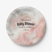Roze Ombre Shimmers Baby shower Papieren Bordje (Voorkant)
