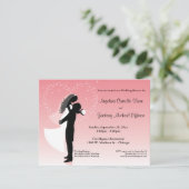 Roze ombre Silhouette — Formele uitnodiging voor h (Staand voorkant)