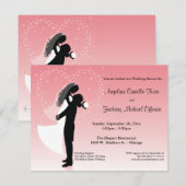 Roze ombre Silhouette — Formele uitnodiging voor h (Voorkant / Achterkant)