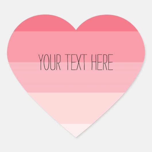 Roze Ombre Strepen Hart Hart Sticker (Voorkant)