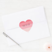 Roze Ombre Strepen Hart Hart Sticker (Envelop)