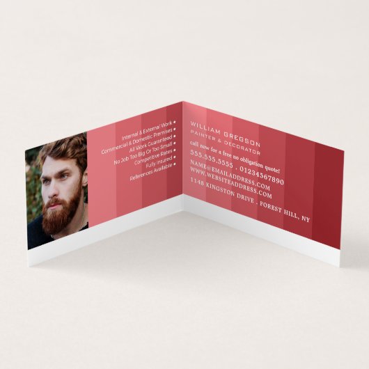 Roze Ombre Strepen, Schilder & Decorator Foto Visitekaartje (Binnen)