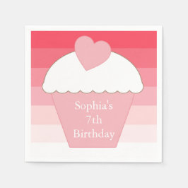 Roze Ombre Stripes Cupcake Servet