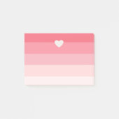 Roze ombre Stripes met hart Post-it® Notes (Voorkant)